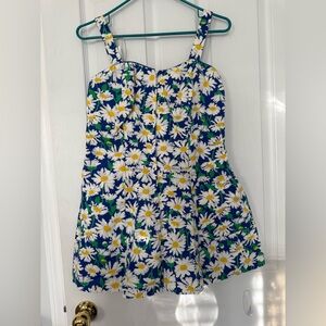Ceeb Daisy Patterned Fabric Vintage Romper Swimsuit 14